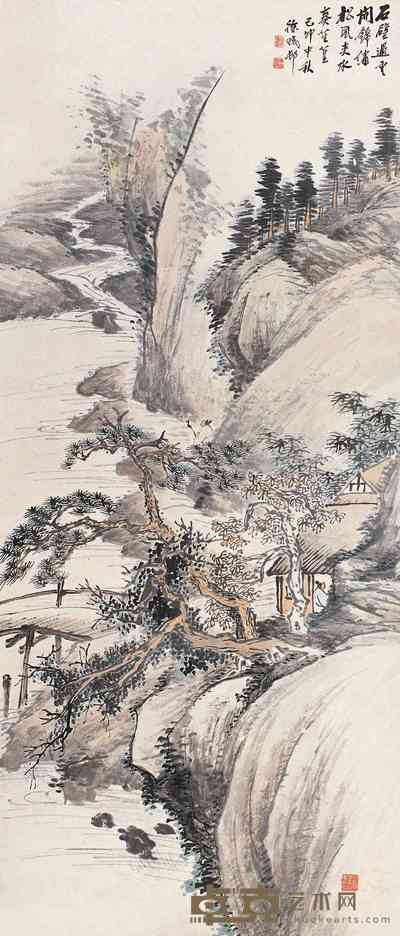 徐曦 山水图 立轴 176.5×75.5cm